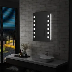 Badezimmer-Wandspiegel mit LEDs 60x80 cm