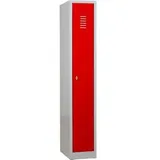 Gürkan Spind lichtgrau, feuerrot 104758, 1 Schließfach 30,0 x 50,0 x 180,0 cm
