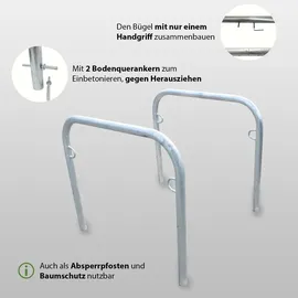 Trutzholm Fahrradanlehnbügel 115 x 99 cm Stahl feuerverzinkt Ø 49 mm Grau