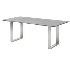 Niehoff Gartentisch 220 x 95 x 76 cm HPL Beton-Design/Weiß