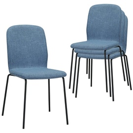 Albatros Esszimmerstühle 4er Set ENNA, blau - stapelbar, bequemer Polsterstuhl - Eleganter Küchenstuhl, Stuhl Esszimmer oder Esstisch Stuhl,