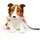 Uni-Toys Langhaarcollie mit Leine 27 cm Braun/Weiß