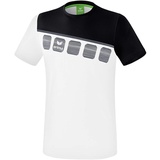 Erima Kinder 5-C T-Shirt, weiß/schwarz/dunkelgrau, 152