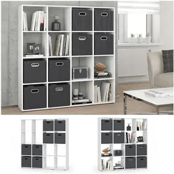 Raumteiler Bücherregal Standregal 16 Fächer Weiß Karree Faltboxen Regal Vicco