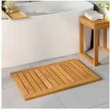 vidaXL Badematte Uni Braun 80 x 50 cm