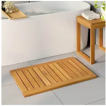 vidaXL Badematte Uni Braun 80 x 50 cm
