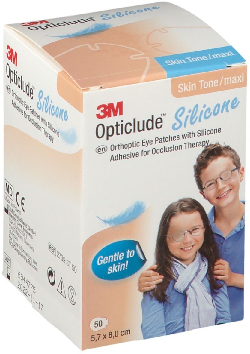 3M OpticludeTM Silicone Hautfarbe maxi Augenpflaster 5,7 x 8 cm