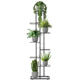 Vilde Blumenständer Blumentreppe Pflanzenständer Blumensäule Pflanzensäule Blumenregal für Blumentöpfe aus Metall schwarz 8 Etagen 153 cm