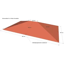 GRASEKAMP Ersatzdach für Antik- und Klassikpavillon 3 x 4 m Orange