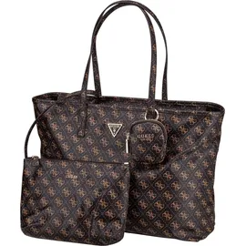 GUESS Shopper Power Play II Large Tech Tote Brown Logo