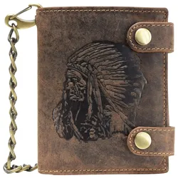 Greenburry Vintage Indian Geldbörse Leder 10 cm braun Braun Herren 
