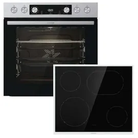 Gorenje Steel Set EX Herdset maxi AutoClean AquaClean mit 60 cm Glaskeramik Kochfeld (BCS6737E12X + ECD634X)