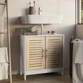 Vichy Vicco Waschbeckenunterschrank, Weiß, Holzwerkstoff, Rechteckig, 60x60x29.6 cm mit 2 geschlossenen Fächern