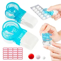 2 Stück Portable Tablet Dispenser, Tragbarem Pillendose Mit Etikettenaufkleber and Aufbewahrungsbox, Pillenspender Pill Taker für Zuhause Reisen Outdoor, Pillendose Klein Für Unterwegs