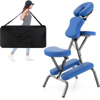 KOMFOTTEU Massageliege Massagestuhl, klappbar mit Tragetasche blau