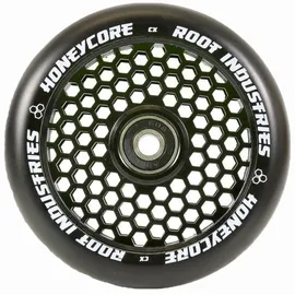 Root Industries Root Industrie Air Honeycore 110mm Stunt-Scooter Rolle + Fantic26 Sticker (Schwarz/Pu Schwarz)