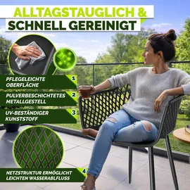 tillvex Gartenstuhl 6er Set 6 x 60 x 90 cm schwarz