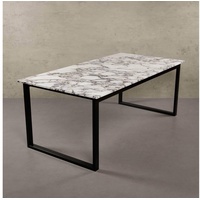 MAGNA Atelier Esstisch BERGEN mit Marmor Tischplatte, Esstisch eckig, Metallgestell, Exclusive Line, 200x100x75cm weiß 160 cm x 75 cm x 100 cm