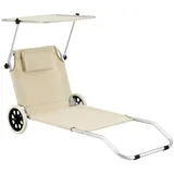 [en.casa] Lazkano Sonnenliege 150 x 60 x 52,5 cm Beige