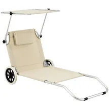 [en.casa] Lazkano Sonnenliege 150 x 60 x 52,5 cm Beige