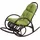 Mendler Schaukelstuhl HWC-C40 Rattansessel 58 x 110 x 58 cm Braun mit Kissen