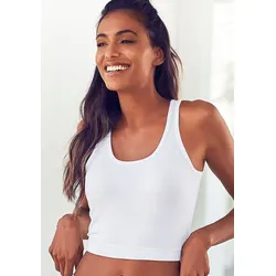 Sporttop, Crop-Top mit breiten Trägern, Gr. M (40/42), weiß, , 50230647-M