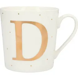 DEPESCHE Kaffeebecher Buchstabe D weiß/gold 0,3 l