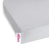 babybay Spannbetttuch Deluxe aus Jersey für Beistellbett Maxi, Midi, Boxspring, Comfort, Comfort Plus, 89 x 50 cm - zartgrau,