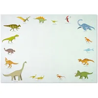 DIN A2 Schreibtischunterlage „Dinosaurier" aus Papier von edelkern® | Ideale Tischunterlage für Kinder | Viel Platz zum Malen, Schreiben oder Kritzeln