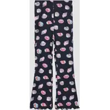 s.Oliver Gerippte Leggings mit Flared Leg und All-over-Print - blau - 128