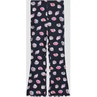 s.Oliver Gerippte Leggings mit Flared Leg und All-over-Print - blau - 128