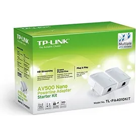 TP-Link AV600 Powerline Adapter Kit TL-PA4010KIT 600 Mbps 2 Adapter