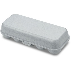 Koziol Eierbox EGGS TO GO für 10 Eier, stapelbar, Praktischer Eierhalter für einen sicheren Transport von Frühstückseiern, Farbe: grau