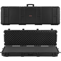 VEVOR Waffenkoffer mit Hartschale für Langwaffen, abschließbarer Gewehrkoffer mit vorgeschnittenen Schaumstoffen, Langwaffenkoffer Waffenaufbewahrung rollbar IP67 wasserfest, 1391x435x188 mm Schwarz