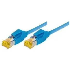 Tecline Patchkabel S/FTP, PiMF, Cat 6a, blau, 5,0 m Für 10 Gigabit/s, halogenfrei, mit Draka-Kabel und Hirosesteckern TM31 (bisherige Bezeichnung S/STP) (72205B)