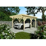 Konifera Einzelcarport Saturn I 3,44 x 5,00 m beige lichtdurchlässig