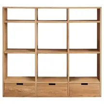 Tikamoon Kinderbücherregal Miho 120 x 112 x 40 cm Eiche geölt rosa