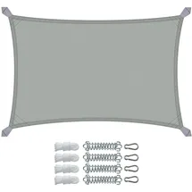 VOUNOT Sonnensegel Rechteckig mit Befestigung Set, 3x2m, Anthrazit