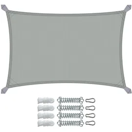 VOUNOT Sonnensegel Rechteckig mit Befestigung Set, 3x2m, Anthrazit