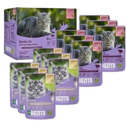 BOZITA Nassfutter Katze Senior 8+ Häppchen in Soße 12x85 g Mix-Pack