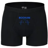 multifanshop Herren Boxer Short - Bochum - Herzschlag - Druck blau - Unterwäsche