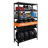 Relaxdays Reifenregal Stahl 210 x 110 x 40 cm schwarz für 8 Reifen