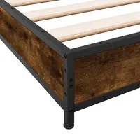 VidaXL Bettgestell Räuchereiche 90x200 cm Holzwerkstoff und Metall