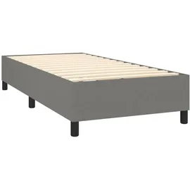 vidaXL Boxspringbett mit Matratze Dunkelgrau 100x200 cm Stoff - Grau