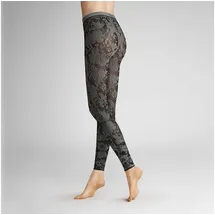 Hudson Feinstrumpfleggings Floral Blumenmuster in Black | Gr.: 42-44