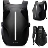 HYC00 Motorradrucksäcke Motorrad Rucksack Herren Damen Wasserdicht Groß Helmrucksack Motorrad Rucksack Reflektierend, Motorradzubehör, Motorcycle Backpack Reise Laptop Outdoor Rucksäcke, B-Schwarz L