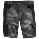SCHEIBLER WORKWEAR Arbeitsshorts Camouflage mit Hammerschalufe und Oberschenkeltasche schwarz M