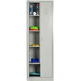 Lüllmann Putzmittelschrank 510720 lichtgrau 60,0 x 50,0 x 180,0 cm, aufgebaut, 1 St.