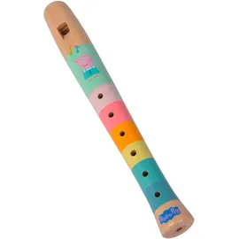 Eichhorn Peppa Pig Bunte Holzflöte 20 cm lang, fördert die auditive Wahrnehmung der Kinder, erzeugt harmonische Töne, aus Schimaholz, ab 3 Jahren