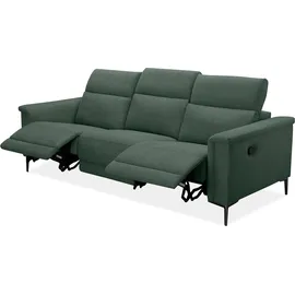 OTTO home 3-Sitzer OTTO HOME "LUND B: 222 cm - OTTO. Verlässliche Qualität. Mit Relaxfunktion", grün (dunkelgrün), B:222cm H:97cm T:100cm, Webstoff 100% Polyester, Sofas, in 2 Sitzen (links/rechts), manuell/elektrisch (USB-C), Kopfteilverst.